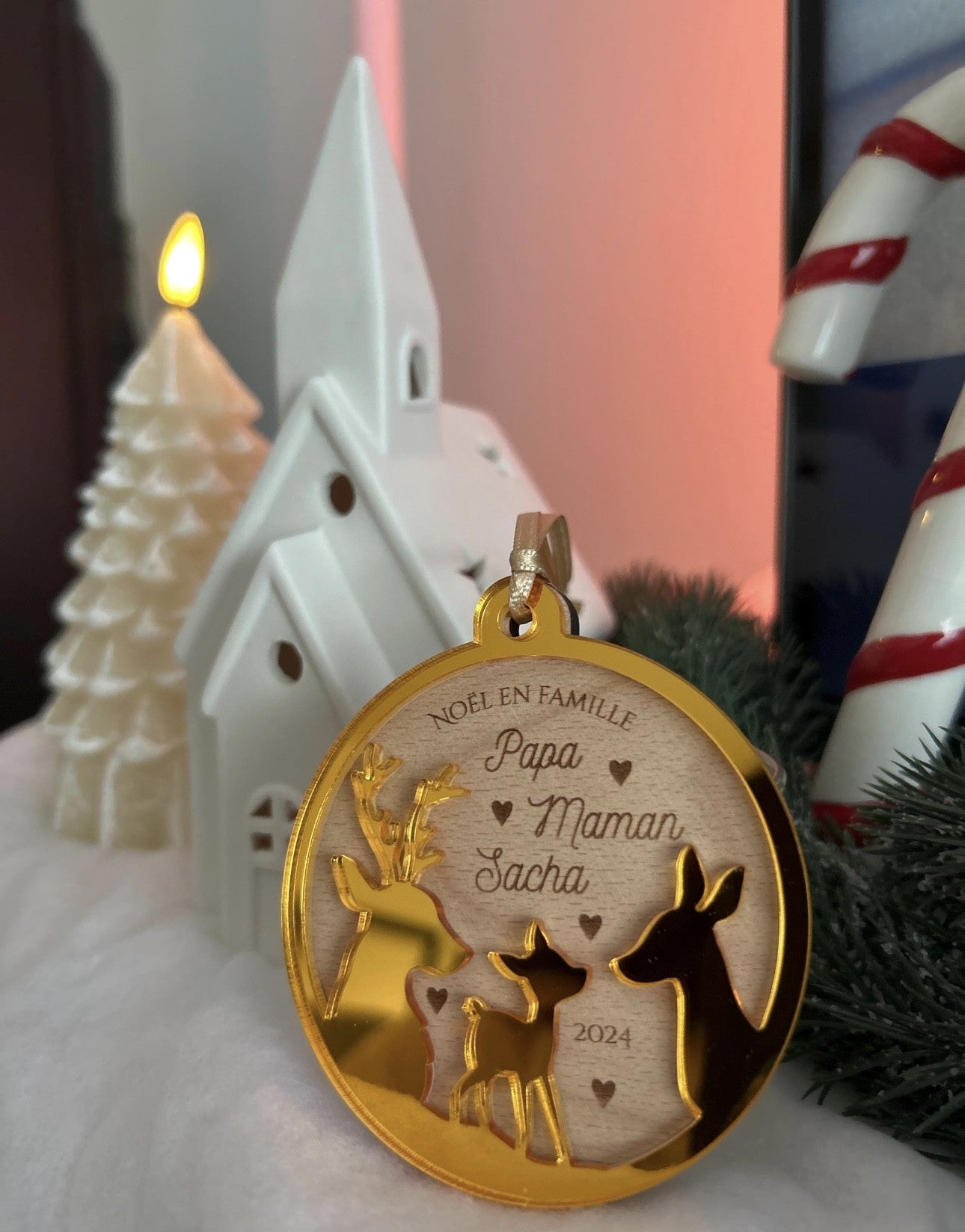 Weihnachtsbaumschmuck - personalisiert mit Namen für die ganze Familie