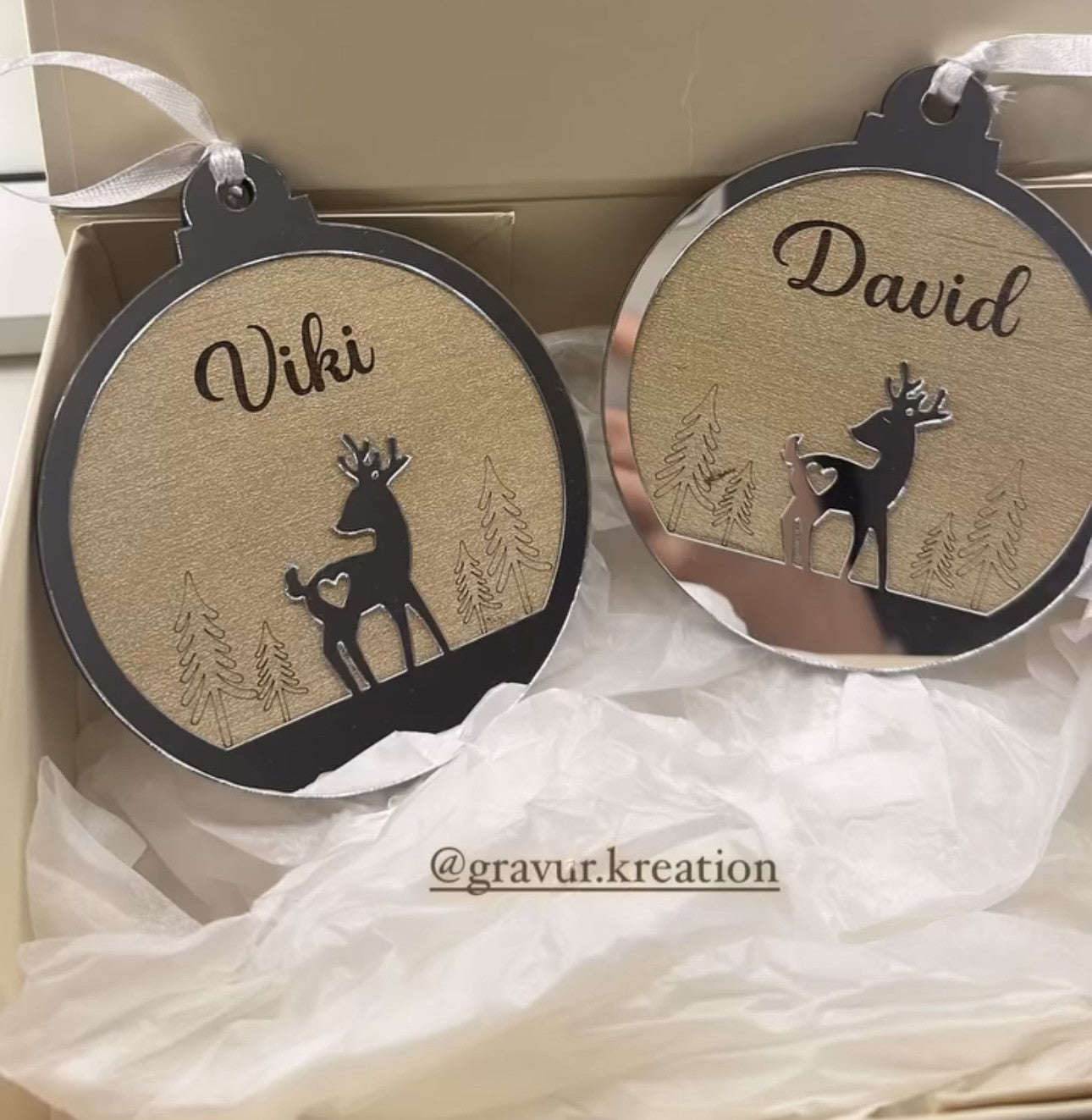 Weihnachtsbaumschmuck - personalisiert mit Namen für die ganze Familie