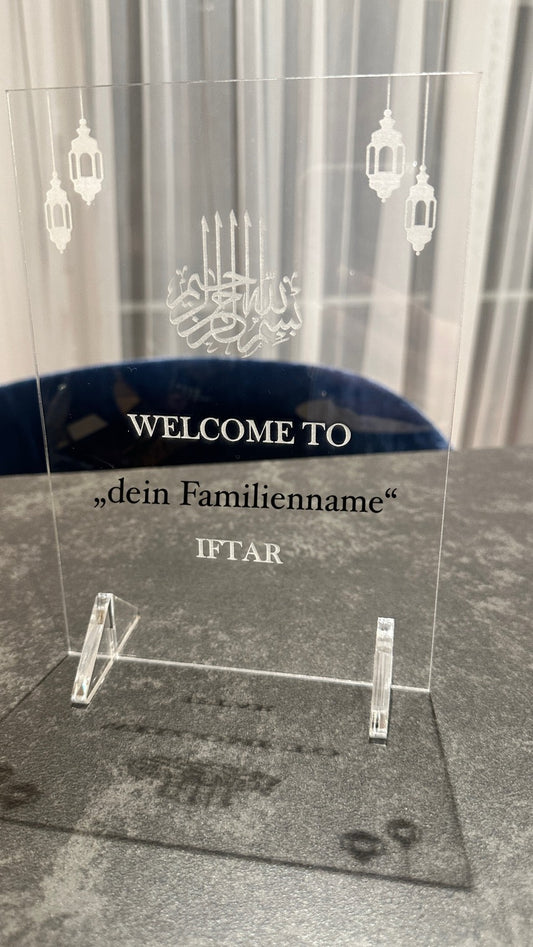Personalisiertes Iftar Schild